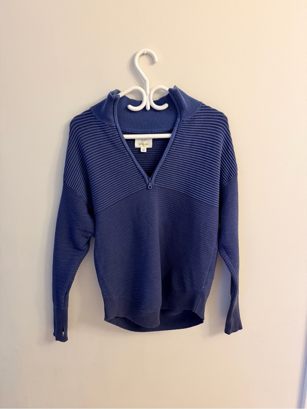 Oversized Aerie ribbed quarter zip sweater